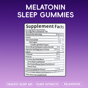 Gummies pour le sommeil véganes pour adultes OEM 10 mg avec 6 mg de mélatonine, créatine, <span class=keywords><strong>magnésium</strong></span>, gummies pour le sommeil à la mélatonine et aux plantes, vente en gros - Product Image 3