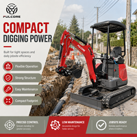 Mini-excavatrice FULCORE certifiée ISO9001 de 1,2 tonne avec canopy de protection à 4 pattes et commande hydraulique pour serre