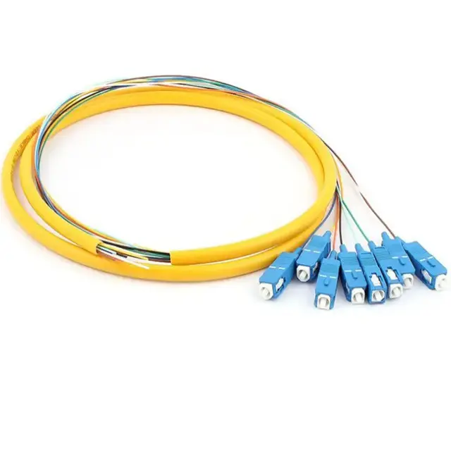 12 renk SM 9/125 Fiber pigtails 0.9mm G657A G652D Simplex Fiber optik yama kablosu 1.5M SC/UPC Fiber optik lif