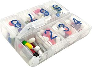 Organizador de medicamentos y vitaminas mensual seguro con 56 ranuras sin BPA - Product Image 5