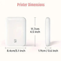 HBRT Printer Foto Termal Mini Portabel Pintar MT53 Printer Foto Saku Warna ZINK Perekat Diri Berwarna