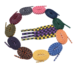 Cordones Planos Personalizados de 8mm con Diseño a Cuadros de Dos Tonos para Calzado Deportivo Casual y Zapatos de Skateboard - Product Image 2