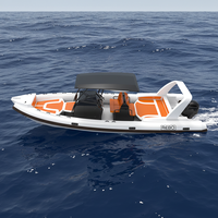 Bateaux familiaux gonflables Delux Europe 28 pieds RHIB 860 coque en aluminium ORCA 866 avec pont solaire