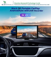 OEM ODM fábrica 9 pulgadas CarPlay portátil Android Auto pantalla táctil inteligente 5,8G WIFI con grabación de marcha atrás 4K + AHD 1080P