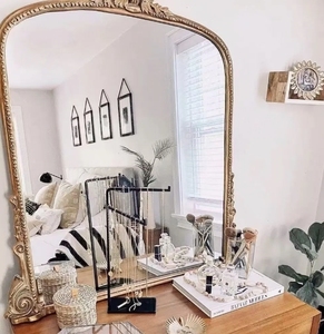 Miroir de dressing rétro européen de luxe classique antique pour chambre à coucher, salon, porche, <span class=keywords><strong>cheminée</strong></span>, miroir de décoration murale de couloir - Product Image 5