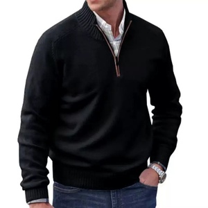 <span class=keywords><strong>Jersey</strong></span> de punto para <span class=keywords><strong>hombre</strong></span> con logotipo personalizado Oem Quarter Half 1/4 con cremallera, <span class=keywords><strong>Jersey</strong></span> de punto de gran tamaño para <span class=keywords><strong>hombre</strong></span>, suéter cálido de <span class=keywords><strong>cuello</strong></span> <span class=keywords><strong>alto</strong></span> - Product Image 3