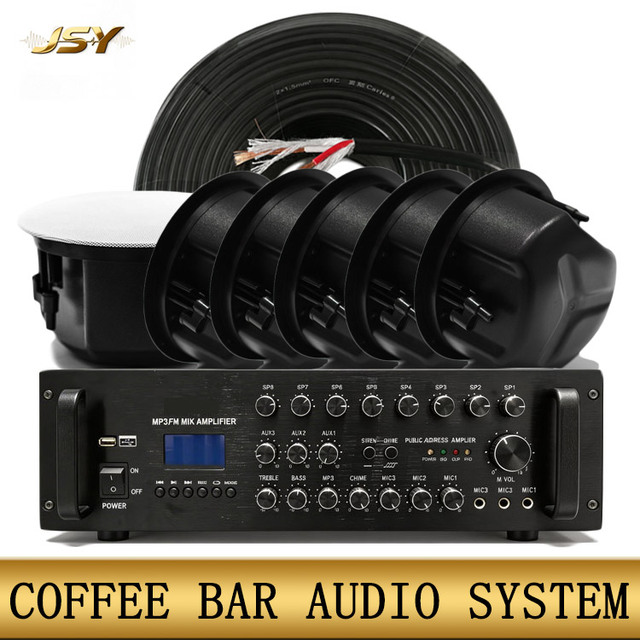 Professional 70V/100V Multi-Zone PA System Audio System Hotel PA Sound System, High-quality Restaurant/cafe Stereo Speaker