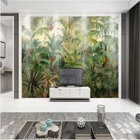 Selbstklebende 3D Wasserdichte Üppige Tropische Regenwald Wandtapete Umweltfreundliche Tapete für Wohnzimmer & Schlafzimmer Heim-Dekoration