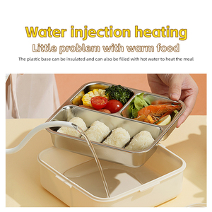 กล่องข้าวสแตนเลสลายการ์ตูนน่ารักแบบใหม่ พร้อมกล่องเบนโตะพลาสติกสแตนเลสสำหรับเด็ก - Product Image 4