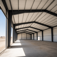 Structure en acier galvanisé à double pente pour entrepôt, bâtiment métallique durable pour stockage en région désertique chaude