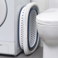 Panier à linge pliable en plastique 32L avec poignée, conteneur de stockage pliable, panier à linge portable pour économiser de l'espace