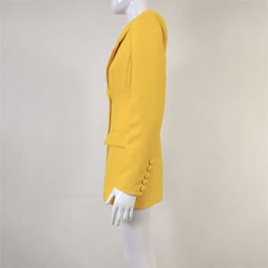 A7505 articoli in Stock giacche da <span class=keywords><strong>donna</strong></span> gialle Plus Size giacca e <span class=keywords><strong>cappotto</strong></span> con perline senza schienale - Product Image 5