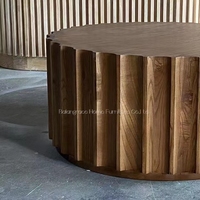 Nouveau design de meubles classiques de salon en bois massif table basse au design vintage Tables basses rondes en bois de luxe classiques