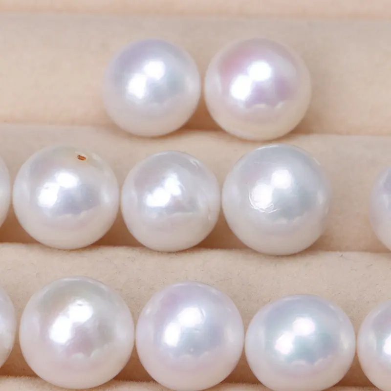 Perles d'eau douce naturelles, couleur blanche, bijoux en perles rondes de 9mm 10mm 11mm, à prix élevé, pour collier de perles rondes, offre spéciale