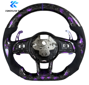 Volant de voiture personnalisé en fibre de carbone forgée avec LED pour VW Golf 7 7.5 Mk7 Mk8 GTI GTD Polo 7 8 Jetta <span class=keywords><strong>CC</strong></span> <span class=keywords><strong>Volkswagen</strong></span> - Product Image 1