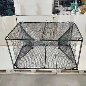 Hdpe uganda gaiola de agricultura de catfish, gaiola flutuante de armação preta de nylon cor, rede de material quadrado, tipo original, produto em forma