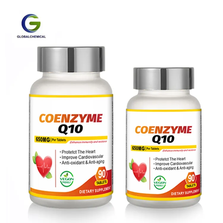 Cápsulas solubles en grasa CoQ10 coenzima Q10 cápsulas 98% agua orgánica pura coenzima Q10 cápsulas