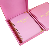 Carnet de planification hebdomadaire et de buts quotidiens personnalisé avec impression spirale et dorure à chaud 2026-2027, avec autocollants