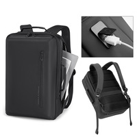 Sac à dos d'ordinateur portable professionnel imperméable de grande capacité avec logo personnalisé, sac à bandoulière double portable pour les voyages avec port USB