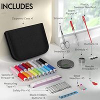 Kit de couture portable, fournitures de couture en plastique pratiques pour les voyages, fil à coudre, essentiels pour les dortoirs universitaires, cadeau simple pour les débutants, hommes