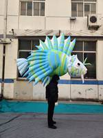 Costume gonflable personnalisé de cheval de mer de dessin animé, marionnette gonflable de cheval de mer pour la décoration de fête sur le thème de l'océan, défilé