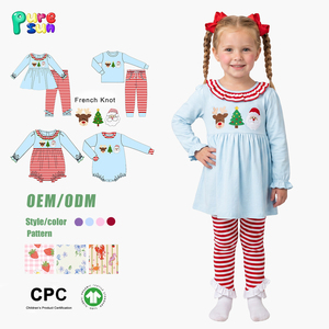Set di Abbigliamento Casual in Maglia per Ragazze Puresun, Outfit <span class=keywords><strong>Natalizi</strong></span> Personalizzati Genitore-Figlio, Stampa e Ricamo Babbo Natale per Bambini - Product Image 1