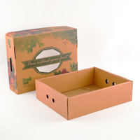 Boîte cadeau de fruits personnalisée RDY Premium avec poignée en corde, boîte d'emballage en carton ondulé pour cerises, fraises, oranges, mangues, écologique