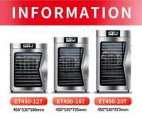 Hoge Efficiëntie Energiebesparende Commerciële Voedseldehydrator Zware uitvoering SUS304 RVS PLC-gestuurde Elektrische Fruitdroger