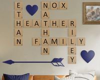 Panneaux muraux en bois pour décoration de la maison, bricolage personnalisable Art déco Design Style Scrabble Plaque murale décorative Plaque cadeau