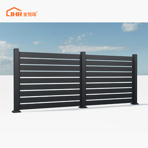 Pannello per Recinzione in Alluminio Nero con Persiane per Giardino Esterno - Product Image 2