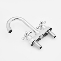 SANIPRO Plastique Double Poignée Monté Sur Bureau Eau Froide Et Chaude Bassin Mitigeur Salle De Bains Lavabo Robinet