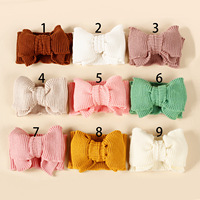 Nouveaux accessoires pour cheveux d'hiver faits à la main pour enfants, bandeau élastique double couche en fil avec grand nœud pour bébés