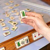 Nouvelle collection 2026 sur le thème du ski : Tuiles de Mahjong bleues américaines, ensemble de Mahjong Maison, tuiles de Mahjong américaines de luxe, tuiles de Mahjong de Noël