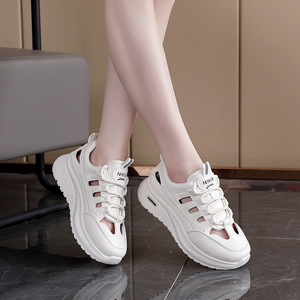 Baskets polyvalentes d'été pour étudiantes, respirantes, en toile blanche, style marche, pour la course décontractée, maille tendance - Product Image 1