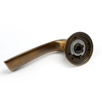 Poignée de porte décorative sculptée en alliage de zinc bronze antique, élégante et de qualité supérieure, pour quincaillerie de porte en bois, vente directe d'usine