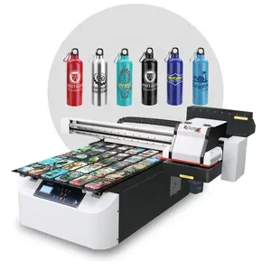 Máquina de impressão da caneca do jato da tinta, a1 a0 impressora plástica do filme do animal de estimação, cama lisa, impressoras uv 6090 impressora uv