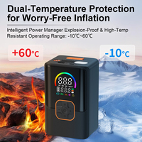 Démarreur portable 6-en-1 : booster de batterie de voiture, chargeur de batterie externe, pack de batteries au lithium, pompe à air pour pneus, gonfleur de pneus avec lumière