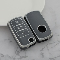 Housse de clé de voiture personnalisée en matériau TPU Silver Edge pour VW Golf PoloTiguan Passat Caddy Auto Folding Key Case Fob Remote bag