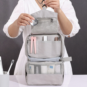 Travel Toiletry Bag Hook Type Gray Cosmetic Organizer Portable Storage For Trip - Product Image 5
