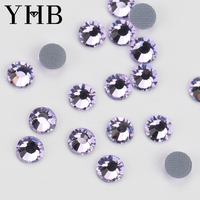 Strass thermocollants YHB de haute qualité couleur violette pour la décoration de chaussures, sacs, tissus, vêtements et accessoires de bijoux DIY