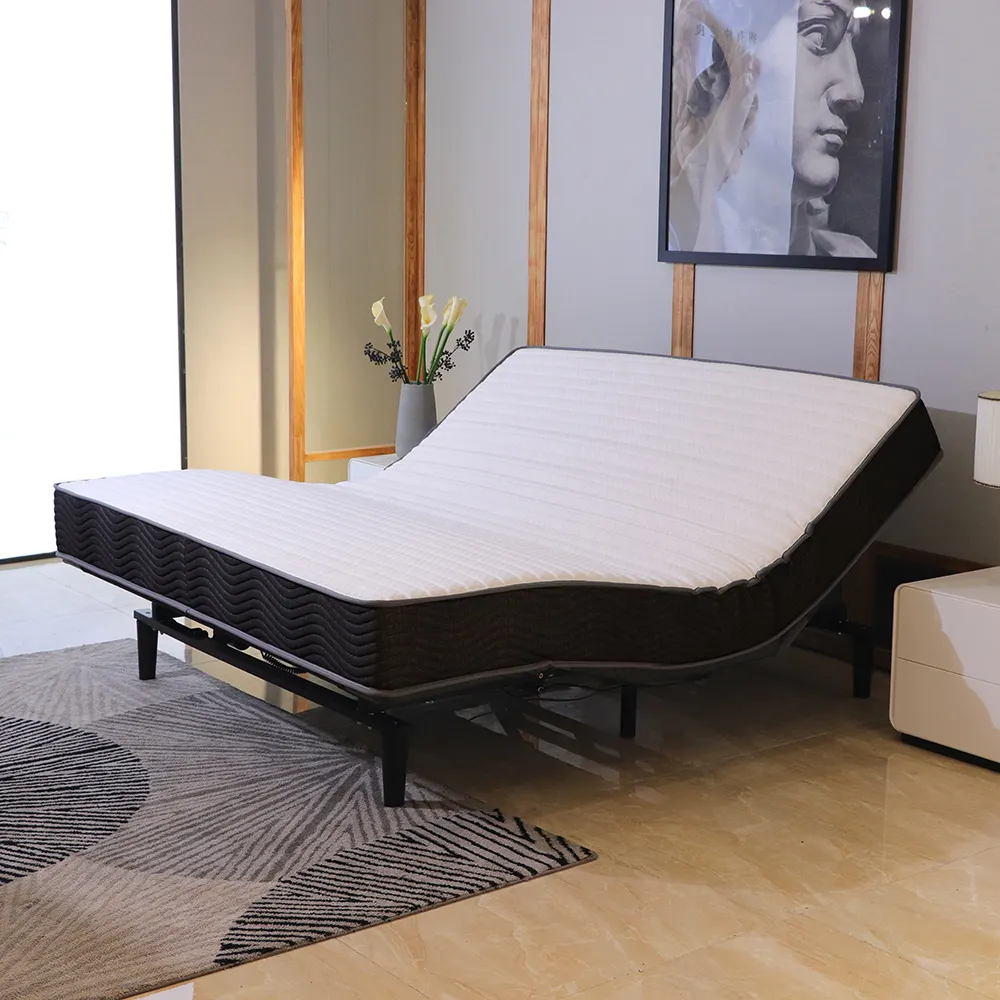 Base de cama ajustável elétrica, base king queen inteligente tamanho fio ou controle remoto sem fio quadro de cama ajustável