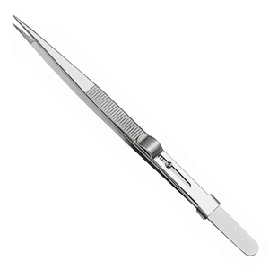 Stainless Steel Diamond Tweezers Slide Lock Anti-Slip Handle Corrosion-Resistant <b>Smooth</b> Tip Precision Handling Jewelry Making - Product Image 1