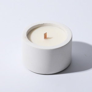 Bougeoirs cylindriques de luxe personnalisés Mèche en bois de pot à bougie en <span class=keywords><strong>ciment</strong></span> pour la décoration de Noël et de la maison - Product Image 4
