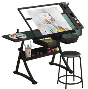 Table de <span class=keywords><strong>dessin</strong></span> et de conception moderne en verre <span class=keywords><strong>à</strong></span> angle réglable pour la maison, le bureau, l'école, l'atelier et la cuisine - Mobilier scolaire en gros - Product Image 1