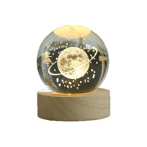 Bola de Cristal Luminosa de Diseño Moderno y Simple con Grabado Interno, Lámpara Nocturna de Escritorio, Adorno de Bola de Cristal, Decoración para el Día del Niño - Product Image 2