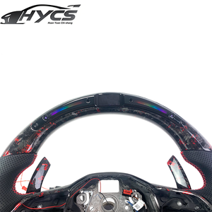 Volante de Fibra de Carbono Forjado para Volkswagen VW GOLF 8 MK8 GTI <span class=keywords><strong>Tiguan</strong></span> R, Estilo Deportivo con Levas de Cambio - Product Image 3