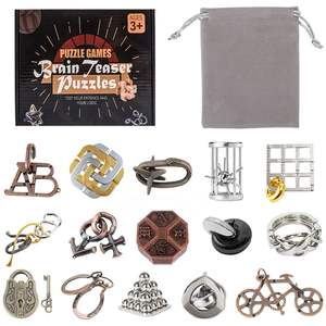 금속 와이어 퍼즐 세트 마인드 스마트 게임 <span class=keywords><strong>IQ</strong></span> 챌린지 퍼즐 게임 교육용 <span class=keywords><strong>IQ</strong></span> 테스트 잠금 해제 인터로킹 장난감 락 퍼즐 선물 - Product Image 1