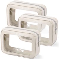 Trousse de Toilette Transparente Personnalisable – Organisateur de Voyage TSA – Lot de 3 ou 6 Sacs Cosmétiques en PVC Étanche – Trousse de Maquillage