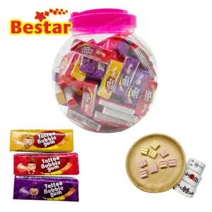 BESTAR <span class=keywords><strong>Chewing</strong></span>-<span class=keywords><strong>gum</strong></span> à bulles <span class=keywords><strong>avec</strong></span> <span class=keywords><strong>tatouage</strong></span> en pot, base de qualité, 3 pièces carrées, marque privée, saveur fruitée Halal, <span class=keywords><strong>chewing</strong></span>-<span class=keywords><strong>gum</strong></span> amusant pour enfants - Product Image 1