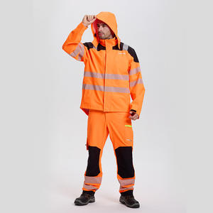 Conjunto de Ropa de Trabajo Reflectante Impermeable Personalizada para Exportación Transfronteriza, Naranja Brillante, de Nailon, para Uso en Fábrica, Taller y Exteriores - Product Image 3